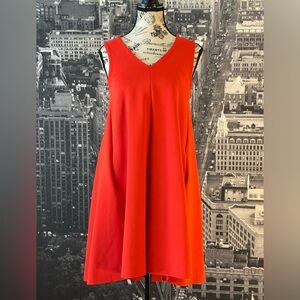 Sleeveless A-Line Pleated Dress w. Pockets